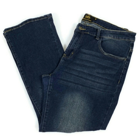 Lucky & Blessed Dark Wash Mid-Rise Boyfriend Destructed Knee Jeans Womens 18 - Picture 1 of 13